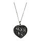Mater Agios necklace, heart of 0.10 in, burnished rhodium-plated 925 silver s1