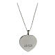 Mater Agios necklace, heart of 0.10 in, burnished rhodium-plated 925 silver s2