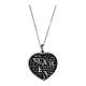 Collana mater cuore 26 mm Benedictus rodio argento 925 brunito s1