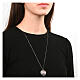 Collana mater cuore 26 mm Benedictus rodio argento 925 brunito s2