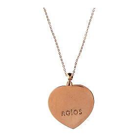 Mater necklace, 0.10 in heart pendant, rosé 925 silver, Agios