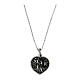 Mater Agios necklace, 0.07 in heart, burnished rhodium-plated 925 silver s1