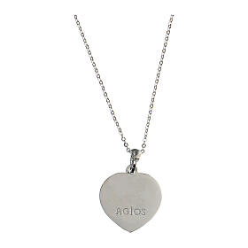 925 silver heart necklace 19 mm mater burnished rhodium