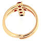 Golden cross ring silver 925 orange zircons Agios s4