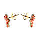 Agios stud earrings, gold plated cross with orange rhinestones, 925 silver s2