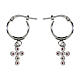 Brincos de argola Agios com cruz zircões rubi prata 925 s3