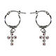 Earrings circle cross zircons rubies 925 silver Agios s2