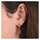 Agios huggie earrings with cross of sapphire rhinestones, rosé 925 silver s2