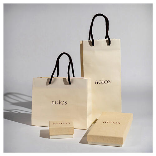 Orecchini Agios cerchio croce zirconi rubini rosé argento 925  4