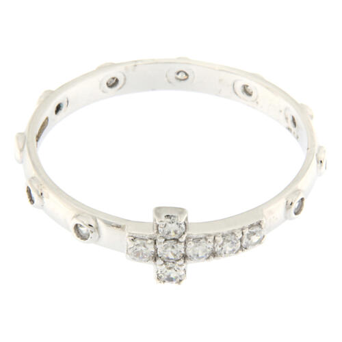 Rosenkranzring von Agios, 925er Silber, rhodiniert, weiße Zirkone 3