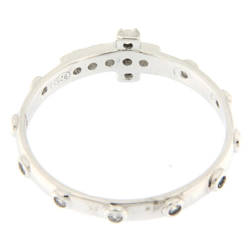 Rosenkranzring von Agios, 925er Silber, rhodiniert, weiße Zirkone 4