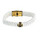 Agios bracelet of white fibre, burnished gold plated 925 silver s1