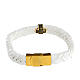 Agios bracelet of white fibre, burnished gold plated 925 silver s3