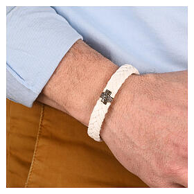 Bracciale in fibra dorato brunito Agios argento 925 bianco 