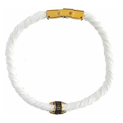 Bracciale in fibra dorato brunito Agios argento 925 bianco  4