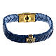 Agios bracelet of blue fibre, burnished gold plated 925 silver s1