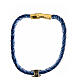 Agios bracelet of blue fibre, burnished gold plated 925 silver s3