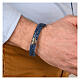 Bracelet Agios en fibre bleue argent 925 doré bruni s2