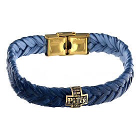 Bracciale Agios in fibra dorato brunito argento 925 blu 