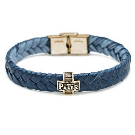 Bracciale Agios in fibra dorato brunito argento 925 blu