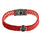 Agios bracelet of red fibre, burnished 925 silver s1