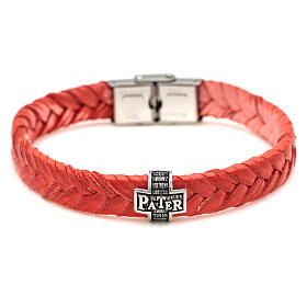 Bracciale Agios in fibra argento 925 brunito rosso