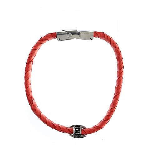 Bracciale Agios in fibra argento 925 brunito rosso 4