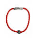 Bracciale Agios in fibra argento 925 brunito rosso s4