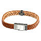 Agios bracelet of brown fibre, burnished 925 silver s2