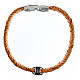 Bracelet Agios en fibre marron argent 925 bruni s4