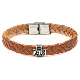 Bracciale Agios in fibra marrone argento 925 brunito 