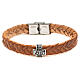 Bracciale Agios in fibra marrone argento 925 brunito  s1
