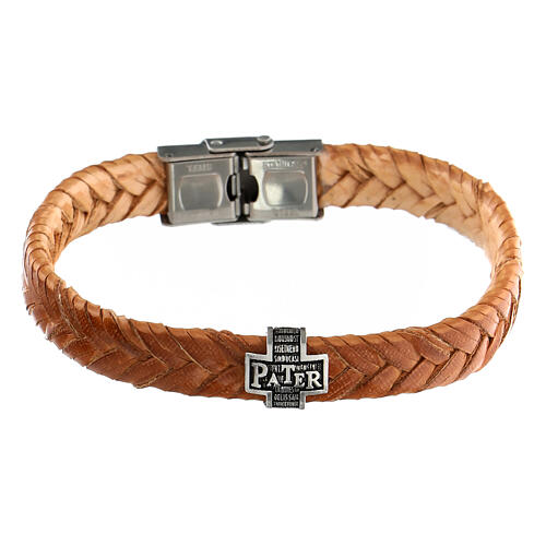 Agios bracelet in burnished 925 silver brown fiber 1