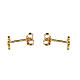 Agios stud earrings, cross with black rhinestones, gold plated 925 silver s2