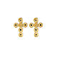Agios stud earrings, cross with black rhinestones, gold plated 925 silver s3