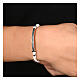 Armband von Agios, Plakette, weiße Kordel, 925er Silber, rhodiniert, brüniert s2