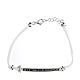 White string bracelet Benedictus rhodium burnished 925 silver s1