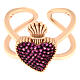 Ring von Agios, Flammendes Herz, 925er Silber, Rosé-Finish, violette Zirkone s2
