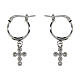 Rhodium-plated white zircon cross circle earrings 925 silver Agios s3