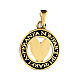 Agios coin-shaped pendant with cut-out heart, 0.075 in, burnished gold plated 925 silver s1