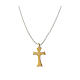 White lanyard necklace with gold plated 925 silver cross, Agios Gioielli s1
