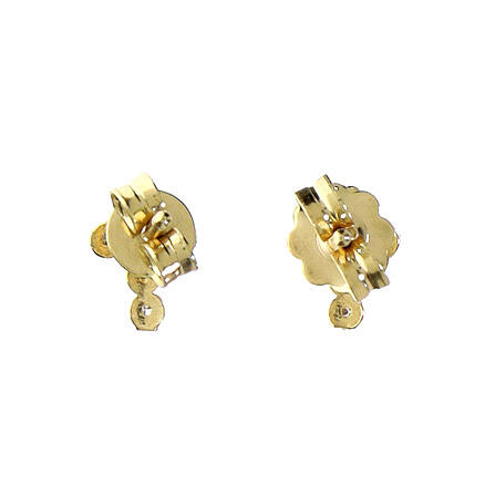 Agios cross-shaped stud earrings with white rhinestones, gold plated 925 silver 3