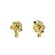 Agios cross-shaped stud earrings with white rhinestones, gold plated 925 silver s3