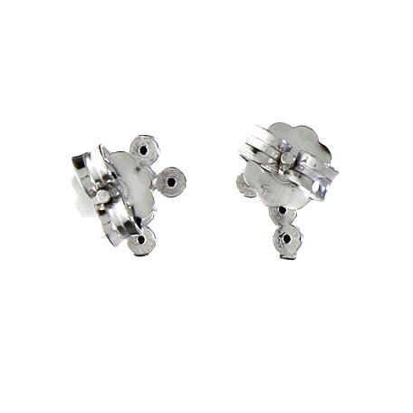 Agios cross-shaped stud earrings with black rhinestones, rhodium-plated 925 silver 3