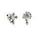 Agios cross-shaped stud earrings with black rhinestones, rhodium-plated 925 silver s3