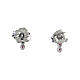 Agios cross-shaped stud earrings with red rhinestones, rhodium-plated 925 silver s3