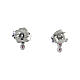 Cross earrings 925 silver with rhodium red zircons Agios s3