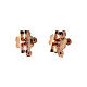 Clous d'oreilles Agios croix rosé avec zircons noirs argent 925 s3