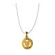 Agios necklace of 925 silver, cut-out medal with golden enamelled heart s2