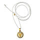 Agios necklace of 925 silver, cut-out medal with golden enamelled heart s3